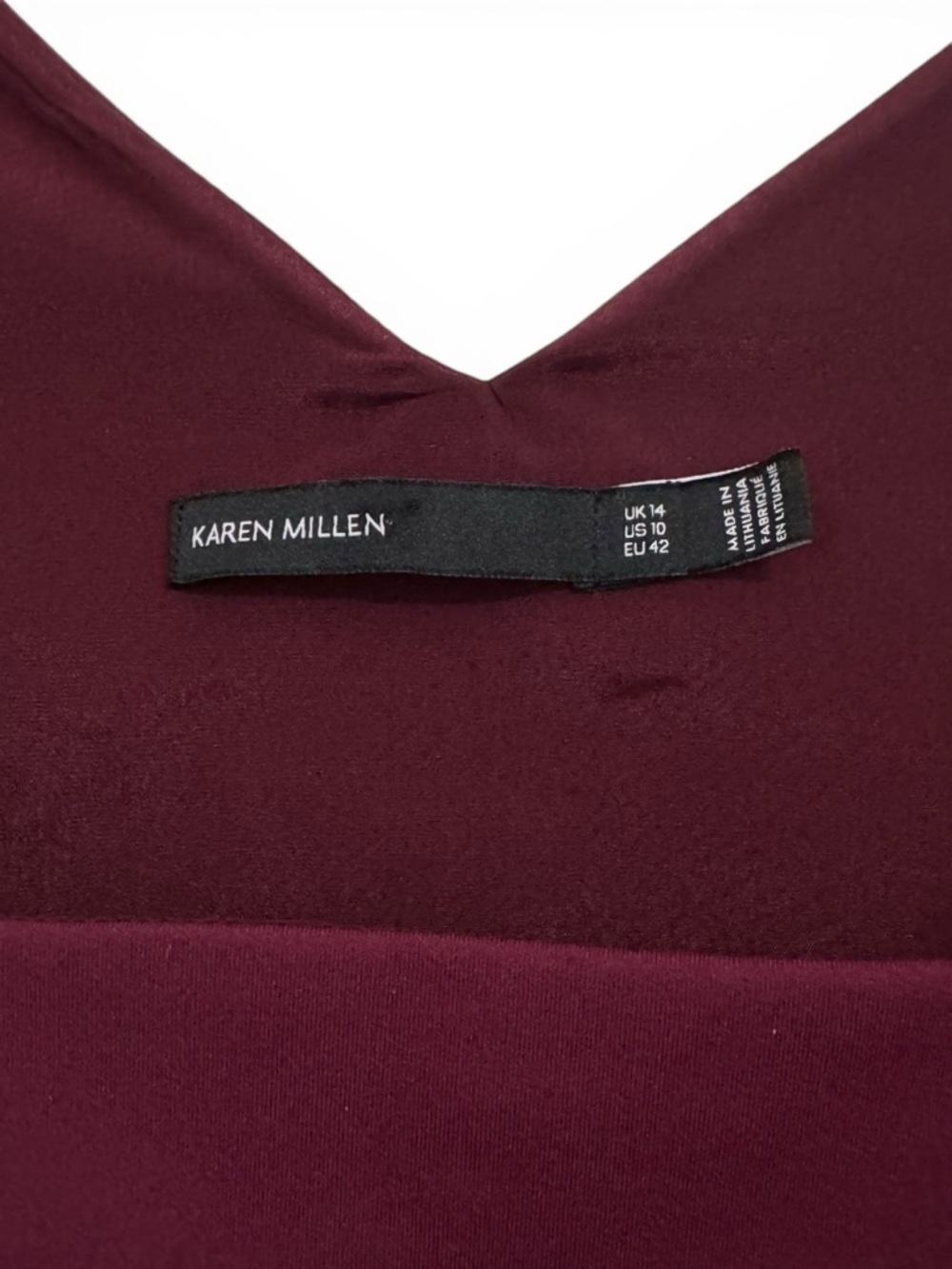 Karen Millen Dress Plum Sleeveless Midi Sheath Ponte Knit Tailored 10 - Picture 4 of 14